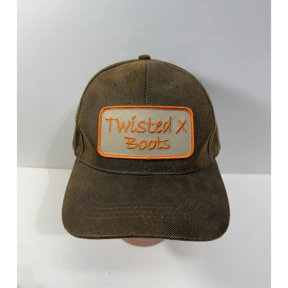 Twisted X Boots Snapback Hat Brown Baseball Cap Logo Patch Cowboy New